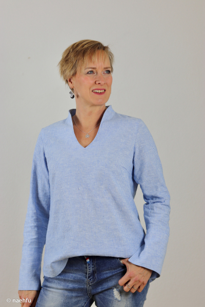 Leinen - Baumwollmix Paul Streifen denim blau