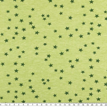 Baumwolljersey Softtouch Sterne hellgrün
