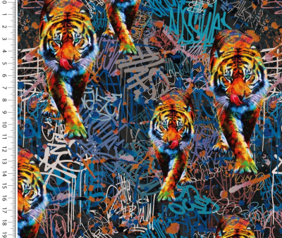 Baumwolljersey Graffiti Tiger